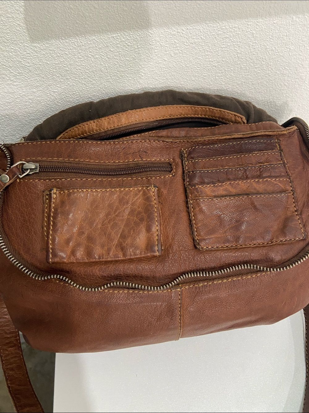 Latico Brown Leather Crossbody Saddle Bag - Picture 3 of 8